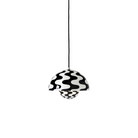 The Flowerpot VP1 Pendant from &Tradition in black and white pattern.