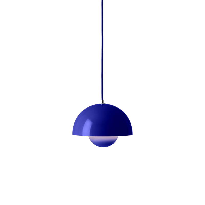 The Flowerpot VP1 Pendant from &Tradition in cobalt blue.