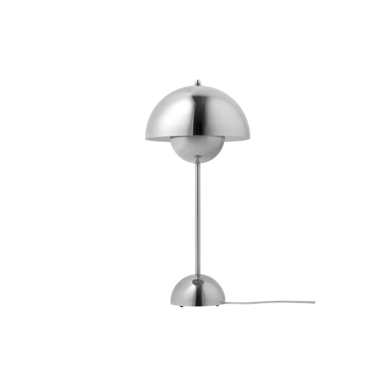 The Flowerpot VP3 Table Lamp from &Tradition in chrome plated.