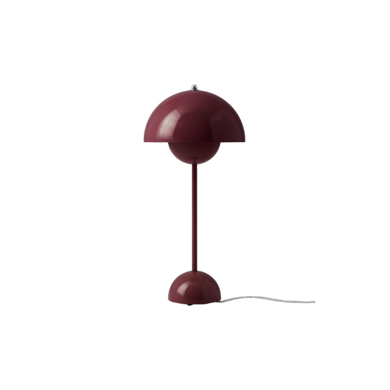 The Flowerpot VP3 Table Lamp from &Tradition in dark plum.