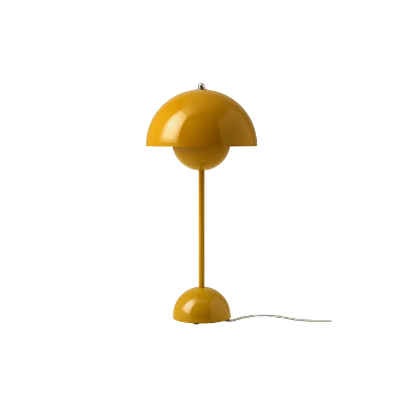 The Flowerpot VP3 Table Lamp from &Tradition in mustard.