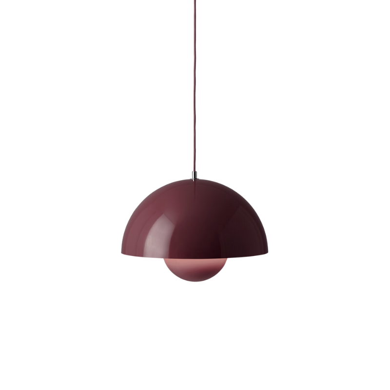 The Flowerpot VP7 Pendant from &Tradition in dark plum.