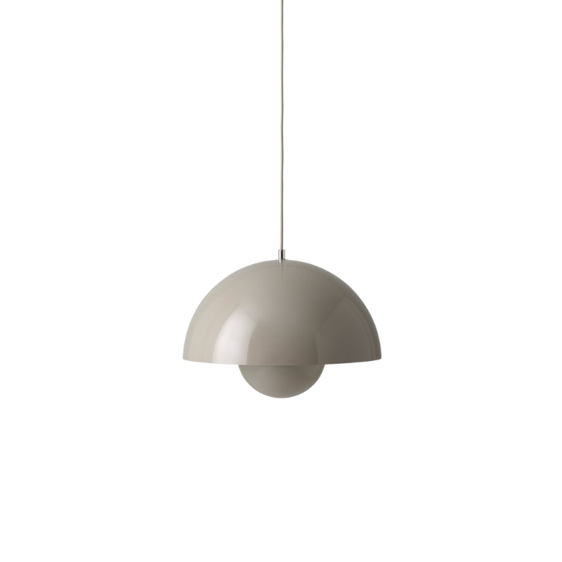 The Flowerpot VP7 Pendant from &Tradition in grey beige.