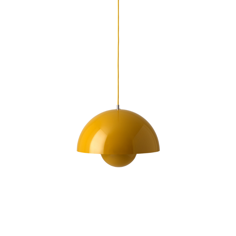 The Flowerpot VP7 Pendant from &Tradition in mustard.