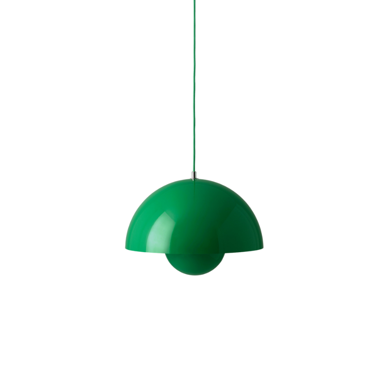 The Flowerpot VP7 Pendant from &Tradition in signal green.