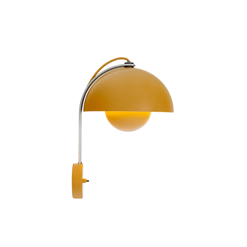 The Flowerpot VP8 Wall Sconce from &Tradition in mustard.