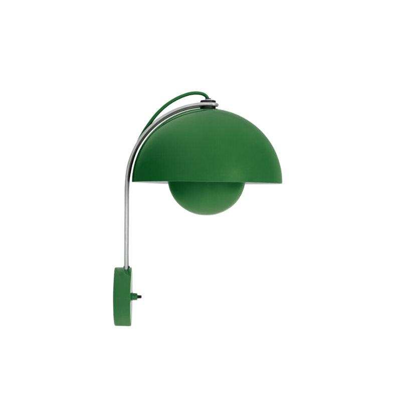 The Flowerpot VP8 Wall Sconce from &Tradition in signal green.