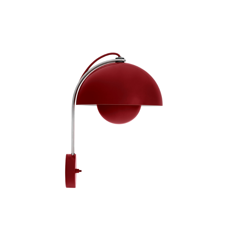 The Flowerpot VP8 Wall Sconce from &Tradition in vermillion red.