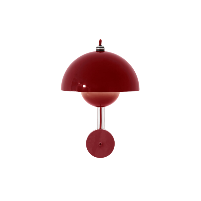 The Flowerpot VP8 Wall Sconce from &Tradition in vermillion red from the front.