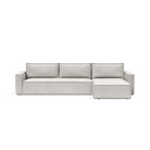 The Newilla sectional sleeper sofa with lounger in adario fog 256 with standard arm