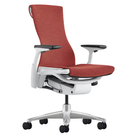 The Embody Chair from Herman Miller with the white and titanium frame and canyon sync fabric.