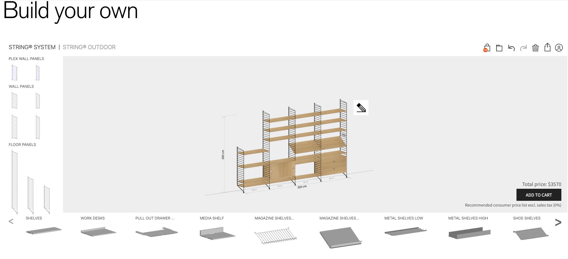 String Furniture String System BYO Configurator 