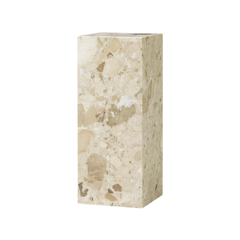 The Marble Plinth Pedestal from Audo Copenhagen made from kunis breccia marble corner.