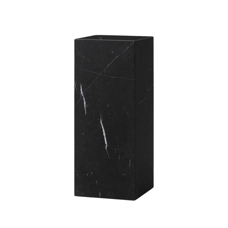 The Marble Plinth Pedestal from Audo Copenhagen made from nero marquina marble corner.