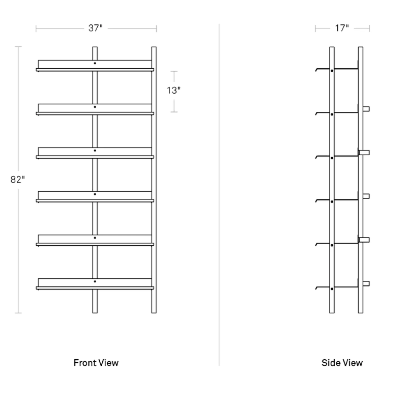 The Browser Tall Add-on Bookcase from Blu Dot dimensions.