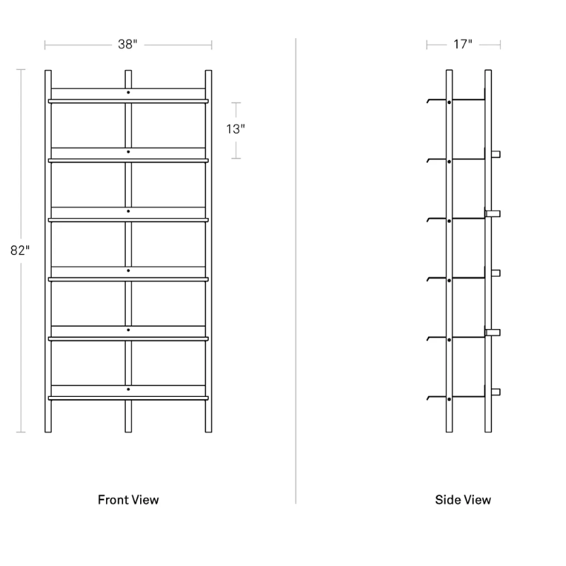 The Browser Tall Bookcase from Blu Dot dimensions.