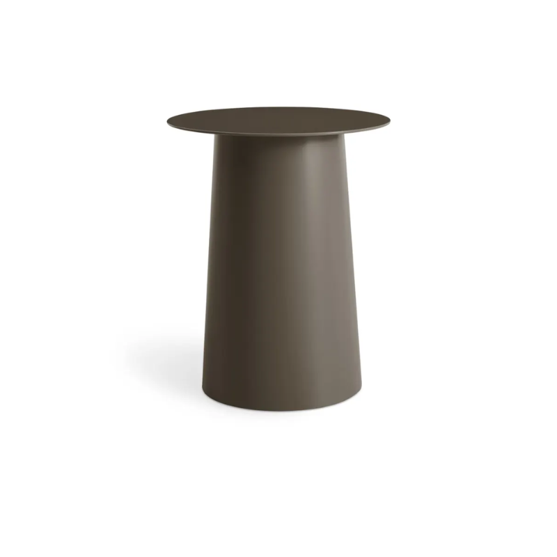 The Circula Tall Side Table from Blu Dot in dark olive.