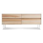 The Clad 4 Drawer Dresser from Blu Dot in hickory and white from the front.