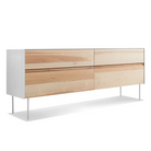 The Clad 4 Drawer Dresser from Blu Dot in hickory and white.