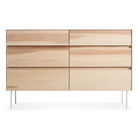 The Clad 6 Drawer Dresser from Blu Dot in hickory and white.