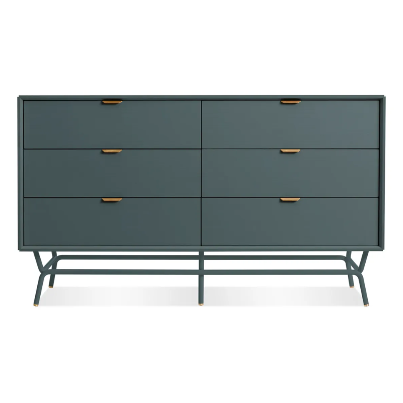 The Dang 6 Drawer Dresser from Blu Dot in marine blue.