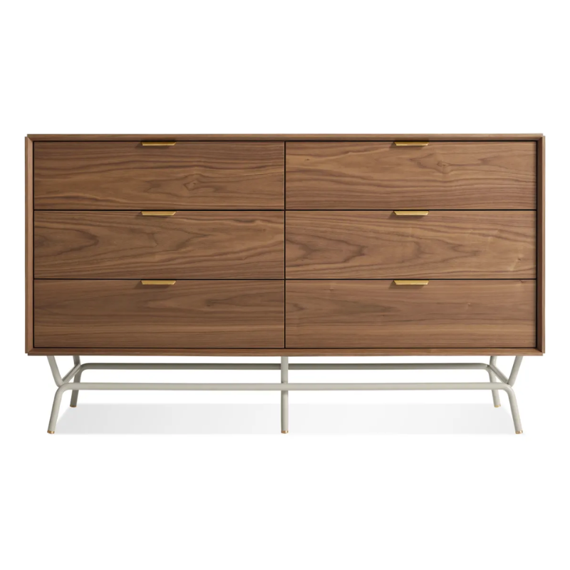 The Dang 6 Drawer Dresser from Blu Dot in walnut and putty.