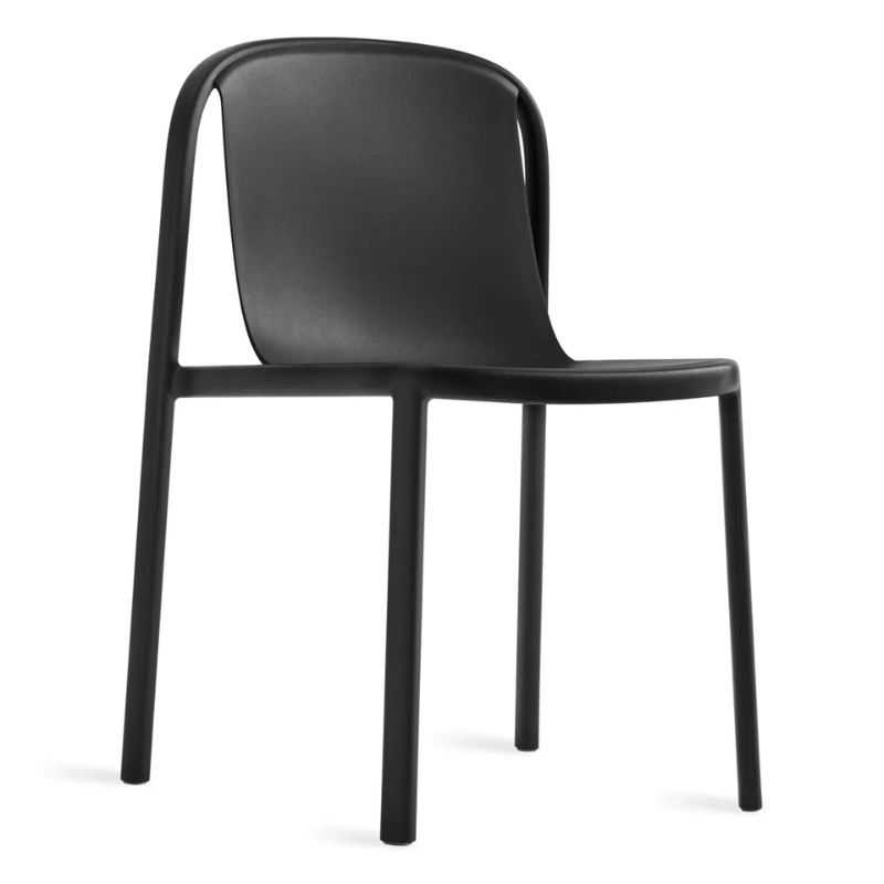 The Decade Chair from Blu Dot in black from an angle.