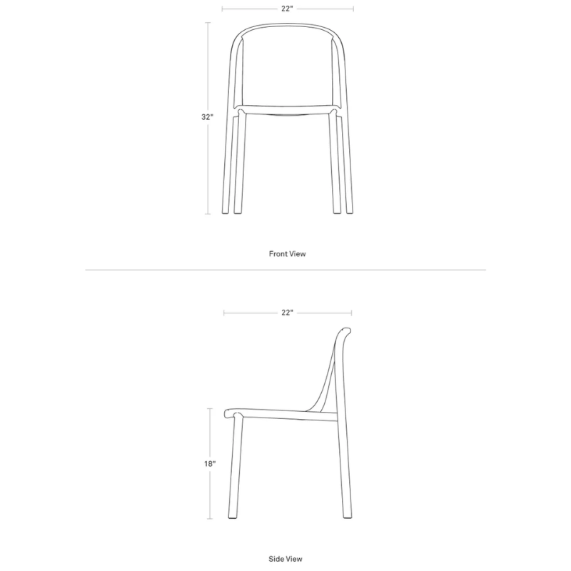 The Decade Chair from Blu Dot dimensions.