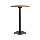 The 30 inch round bar height Easy Dining Table from Blu Dot with a black laminate top and black base.