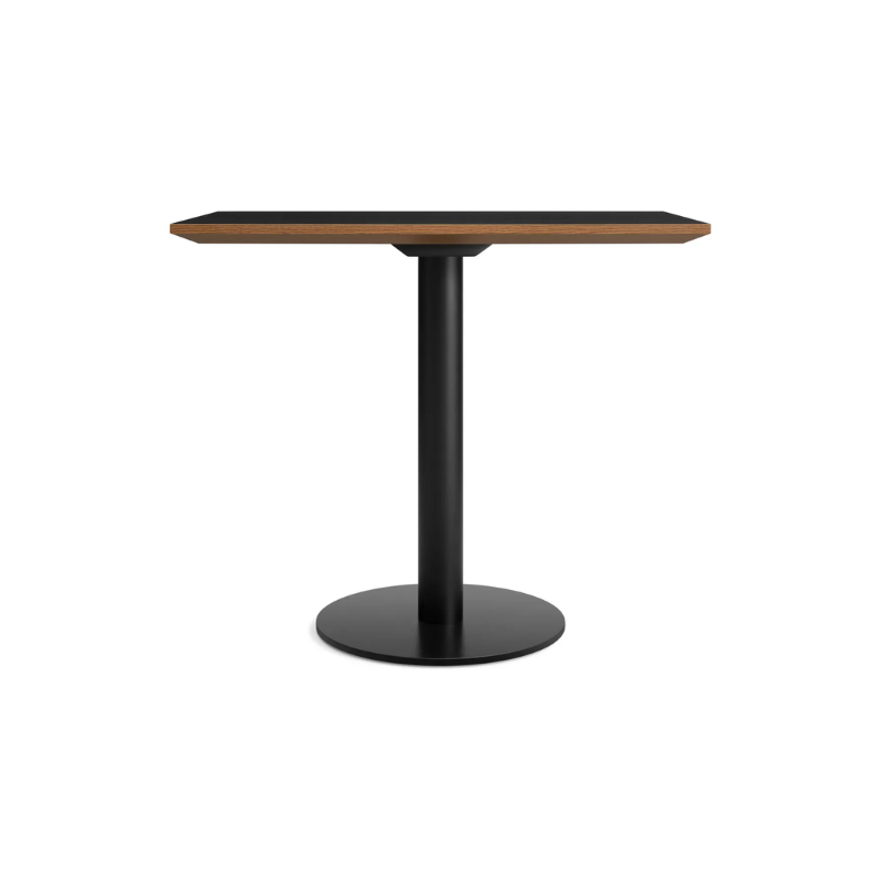 The 32 inch rectangular Easy Dining Table from Blu Dot with a black laminate top and black base.