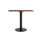 The 32 inch rectangular Easy Dining Table from Blu Dot with a walnut top and black base.