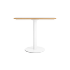 The 32 inch rectangular Easy Dining Table from Blu Dot with a white laminate top and white base.