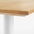 The 32 inch rectangular Easy Dining Table from Blu Dot with a white oak table top.