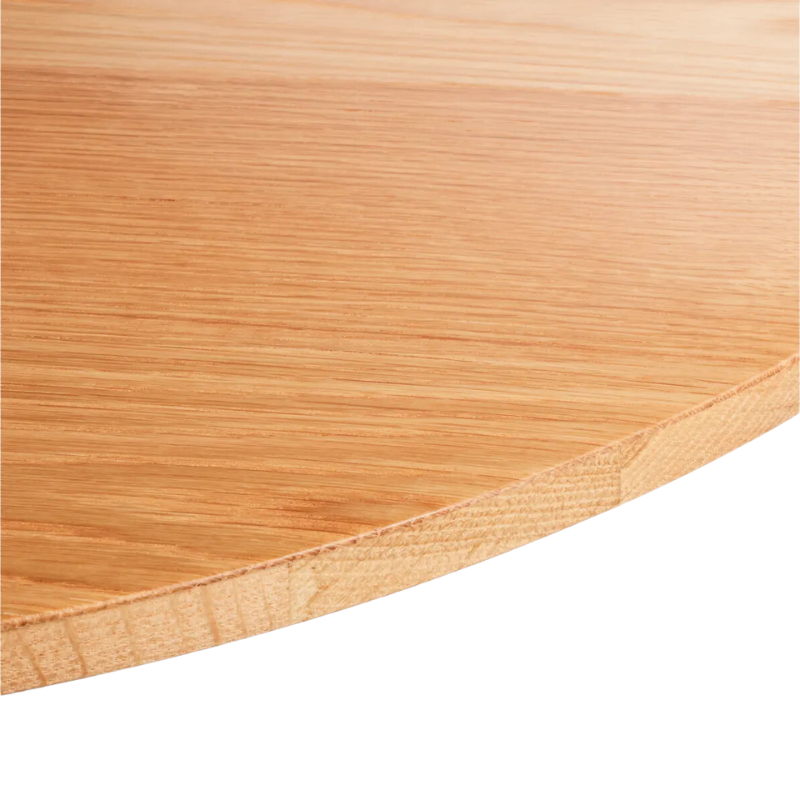 The round Easy Dining Table from Blu Dot with a white oak table top.