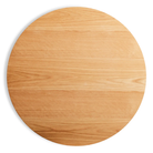 The round Easy Dining Table from Blu Dot with a white oak top from the top.