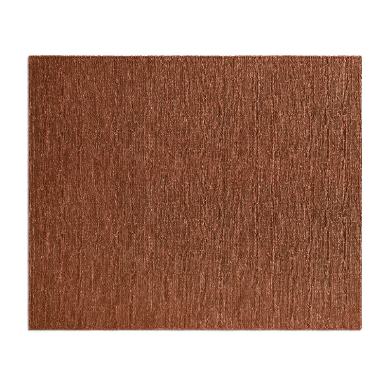 The 8 by 10 foot High Tide Rug from Blu Dot in terracotta.