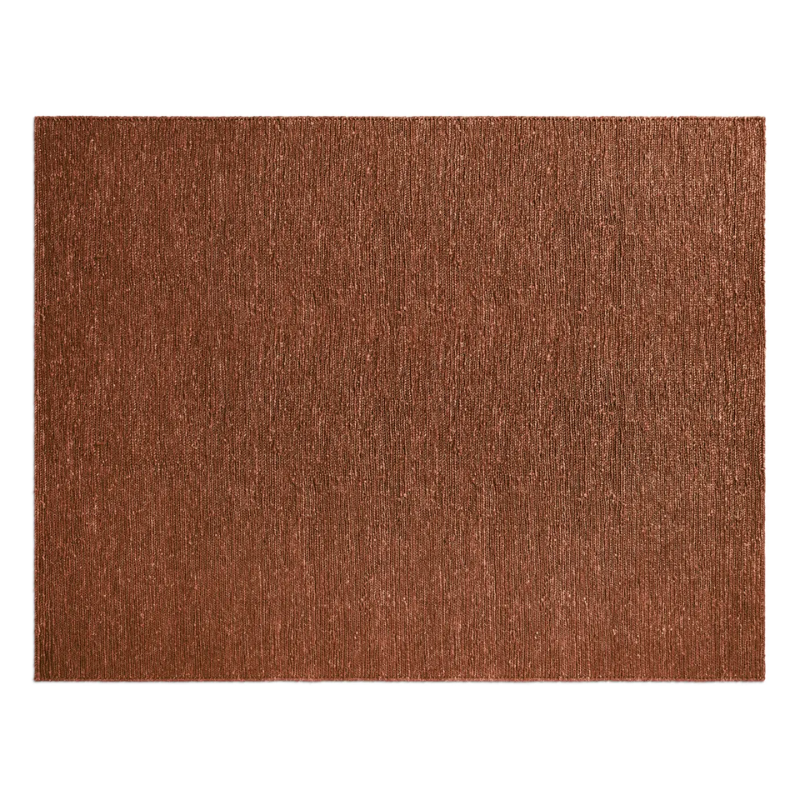 The 9 by 12 foot High Tide Rug from Blu Dot in terracotta.