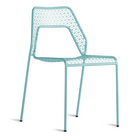 The Hot Mesh Chair from Blu Dot in aqua from an angle.