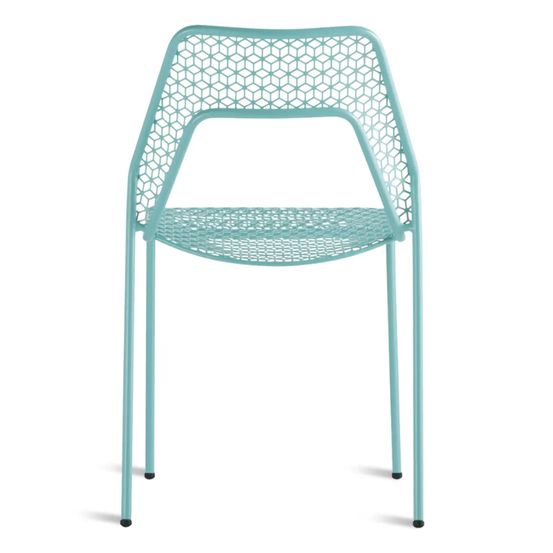 The Hot Mesh Chair from Blu Dot in aqua from the back.