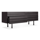 The Lap 4 Drawer Dresser from Blu Dot in black on ash and black with an open drawer.