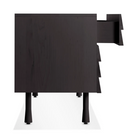 The Lap 4 Drawer Dresser from Blu Dot in black on ash and black from the side with an open drawer.