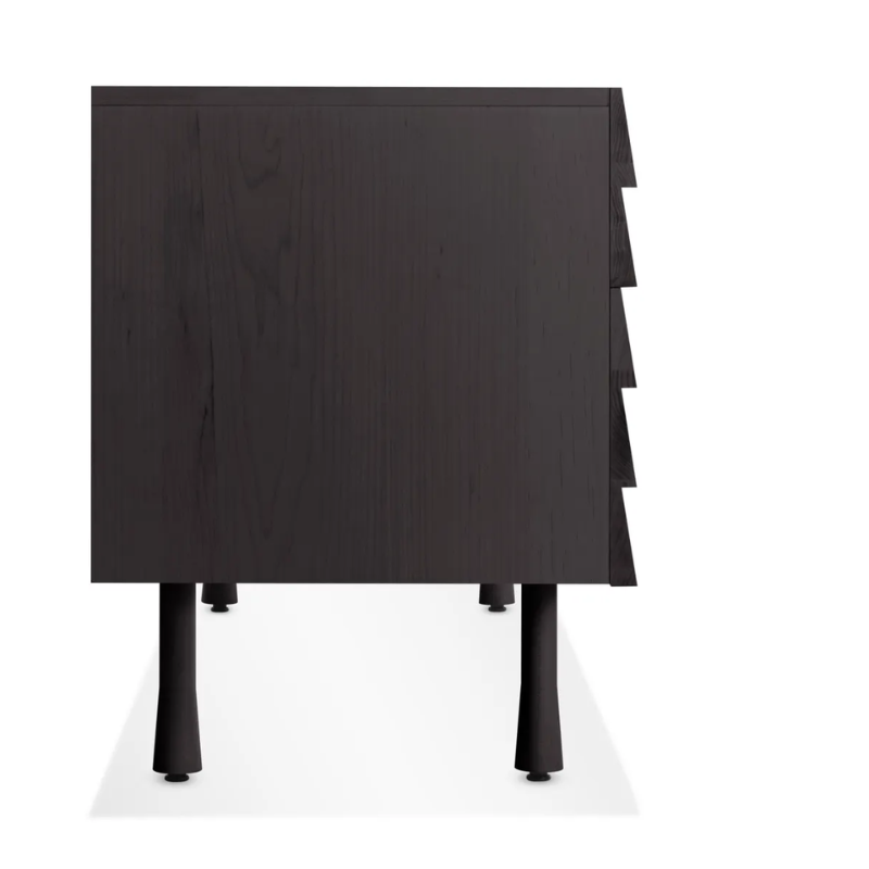 The Lap 4 Drawer Dresser from Blu Dot in black on ash and black from the side.