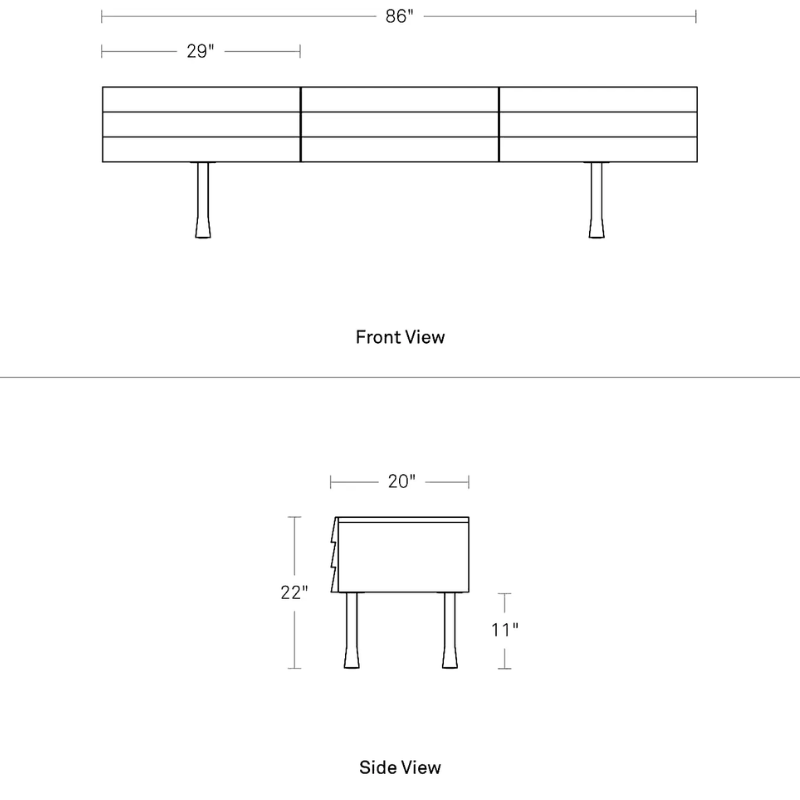 The Lap Long and Low from Blu Dot dimensions.