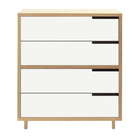 The Modu-licious #4 from Blu Dot in maple with white drawer set 1 and white drawer set 2.