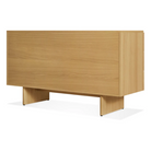 The Murmur 6 Drawer Dresser from Blu Dot in white oak from the back at an angle.