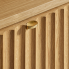 The Murmur 6 Drawer Dresser from Blu Dot in white oak close up.