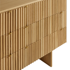 The Murmur 6 Drawer Dresser from Blu Dot in white oak in detail.