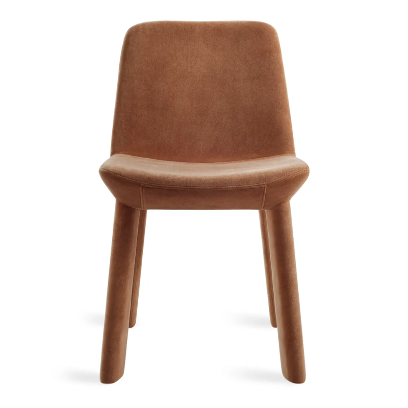 The Neat Chair from Blu Dot in copper velvet.