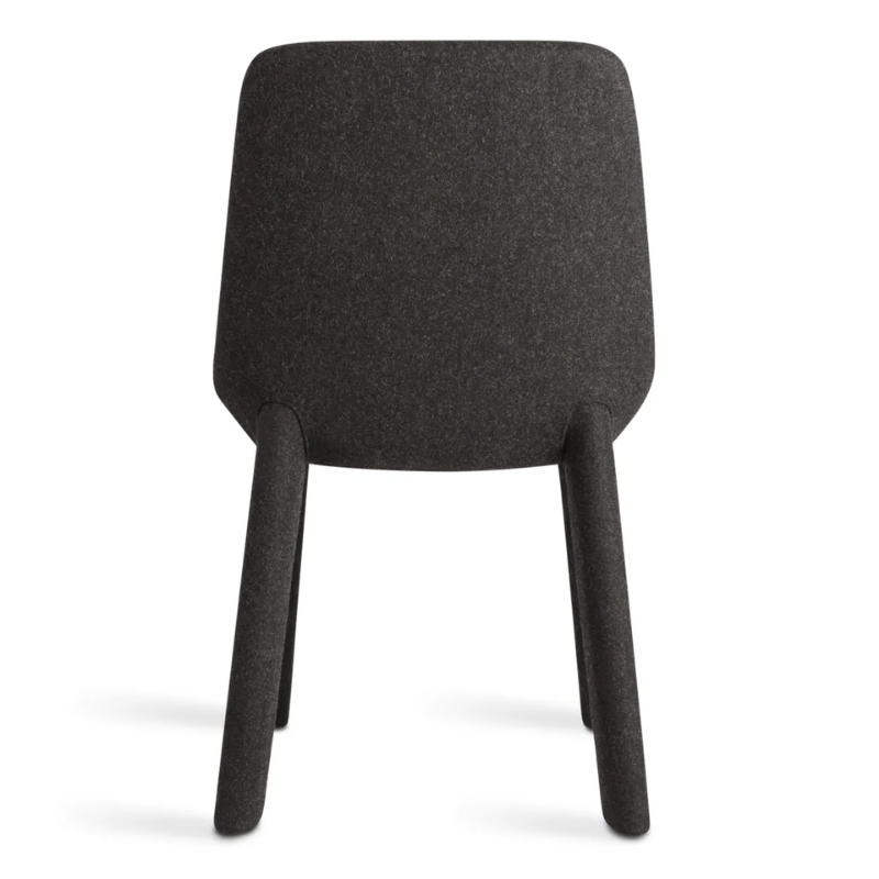 The Neat Chair from Blu Dot in vesper charcoal from the back.