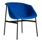 The Past Life Chair from Blu Dot with cobalt seat and black base from an angle.